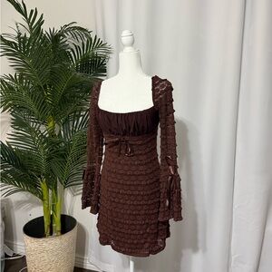 Fashion Nova Brown Lace Dress
